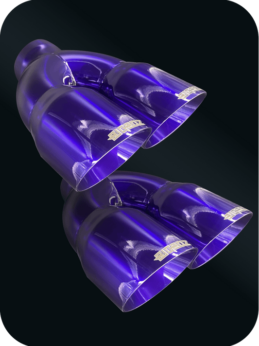 DODGE CHALLENGER 4" OUTLET QUAD TIPS SET CANDY PURPLE - Speedlogix