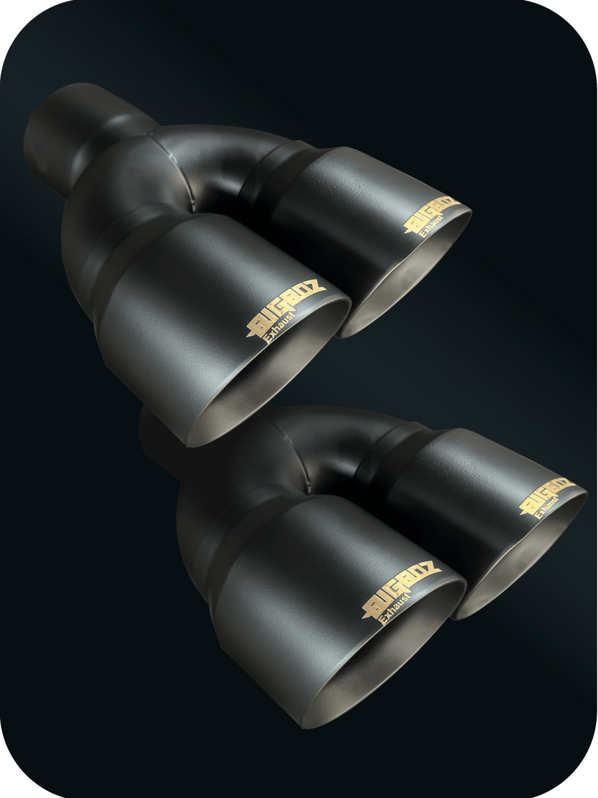 DODGE CHALLENGER 4" OUTLET QUAD TIPS SET CERAKOTE FLAT BLACK - Speedlogix