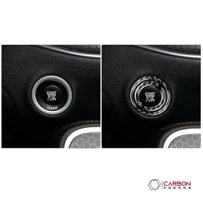 Dodge Challenger Charger Durango Jeep Chrysler 2015-2023 Carbon Fiber Start Button Surround Trim Overlay