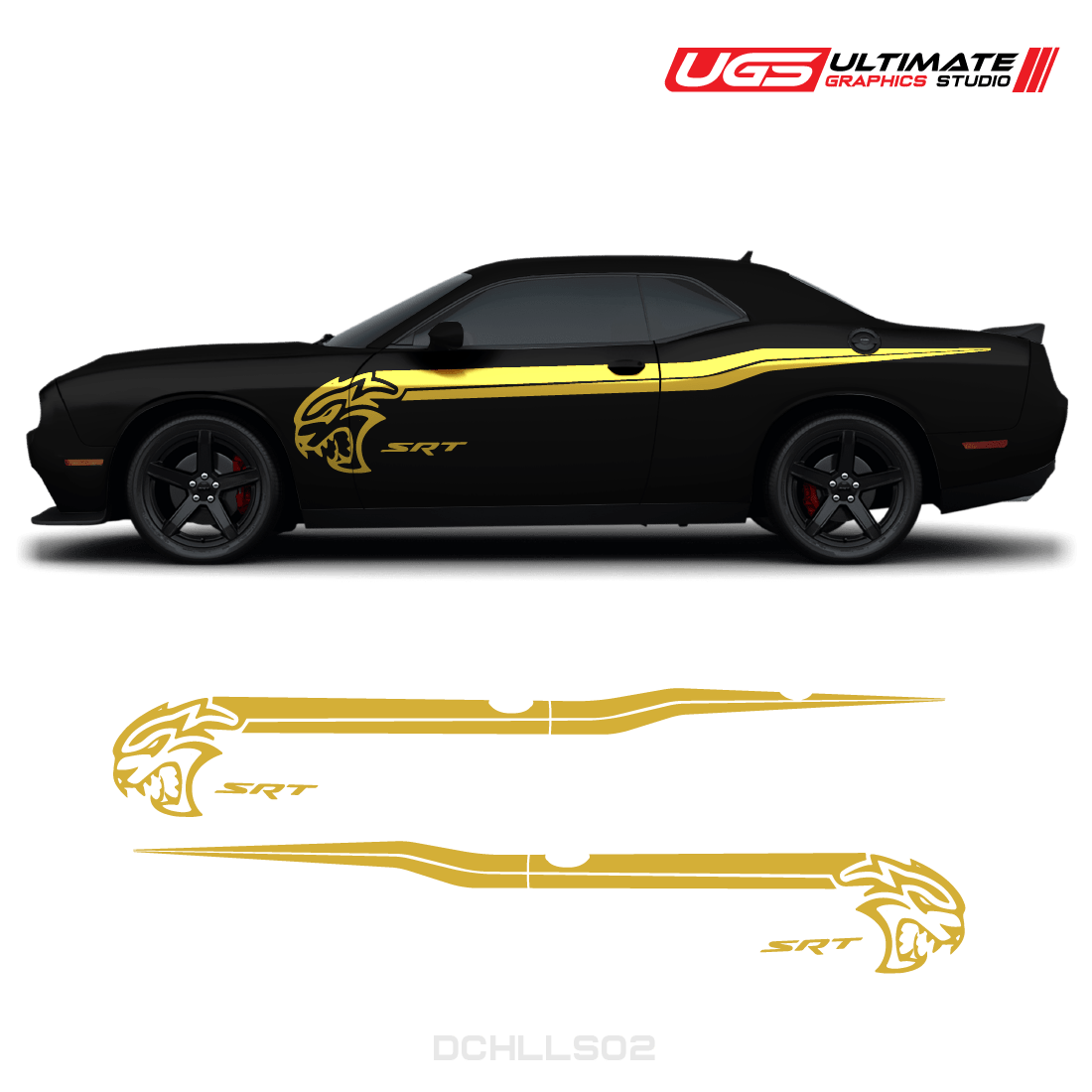 Dodge Challenger Hellcat SRT Side Graphics 2 Colors - Speedlogix