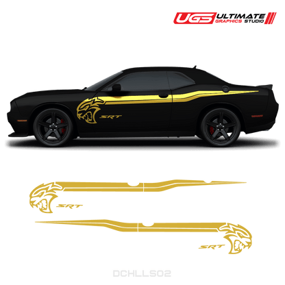 Dodge Challenger Hellcat SRT Side Graphics 2 Colors - Speedlogix