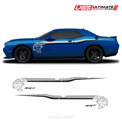 Dodge Challenger Hellcat SRT Side Graphics 2 Colors - Speedlogix