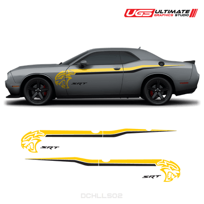 Dodge Challenger Hellcat SRT Side Graphics 2 Colors - Speedlogix