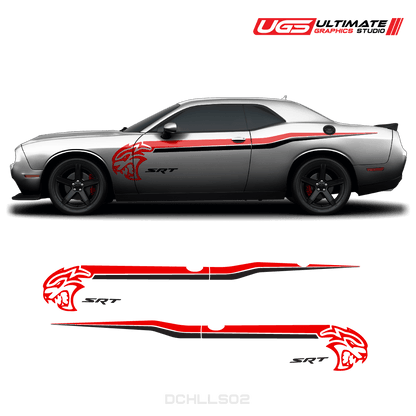 Dodge Challenger Hellcat SRT Side Graphics 2 Colors - Speedlogix