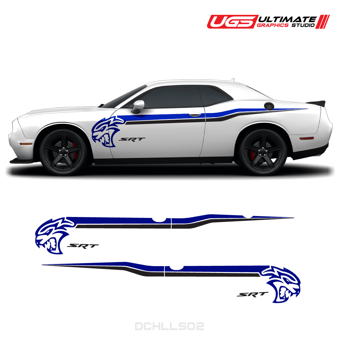 Dodge Challenger Hellcat SRT Side Graphics 2 Colors - Speedlogix
