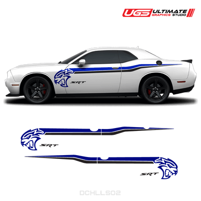 Dodge Challenger Hellcat SRT Side Graphics 2 Colors - Speedlogix