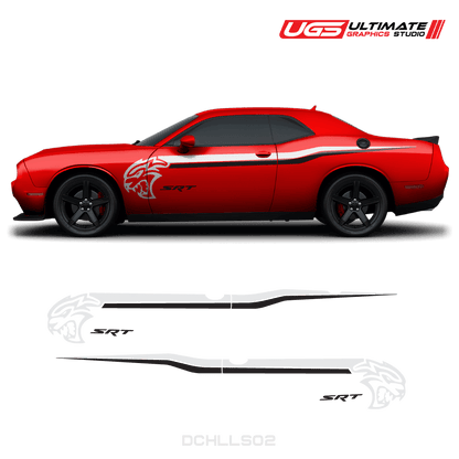 Dodge Challenger Hellcat SRT Side Graphics 2 Colors - Speedlogix