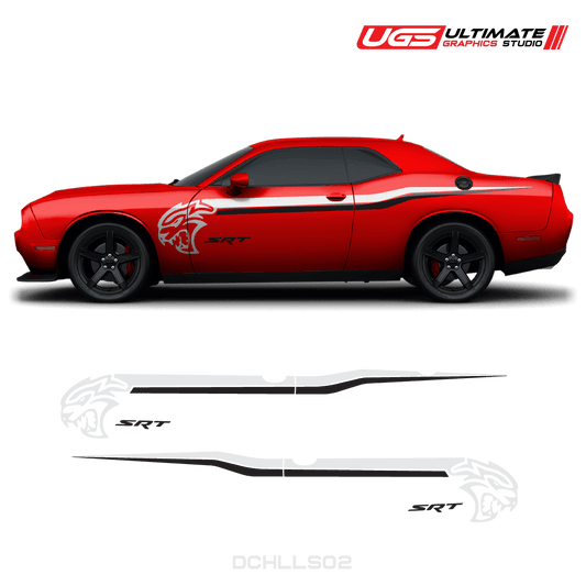 Dodge Challenger Hellcat SRT Side Graphics 2 Colors - Speedlogix