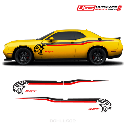Dodge Challenger Hellcat SRT Side Graphics 2 Colors - Speedlogix