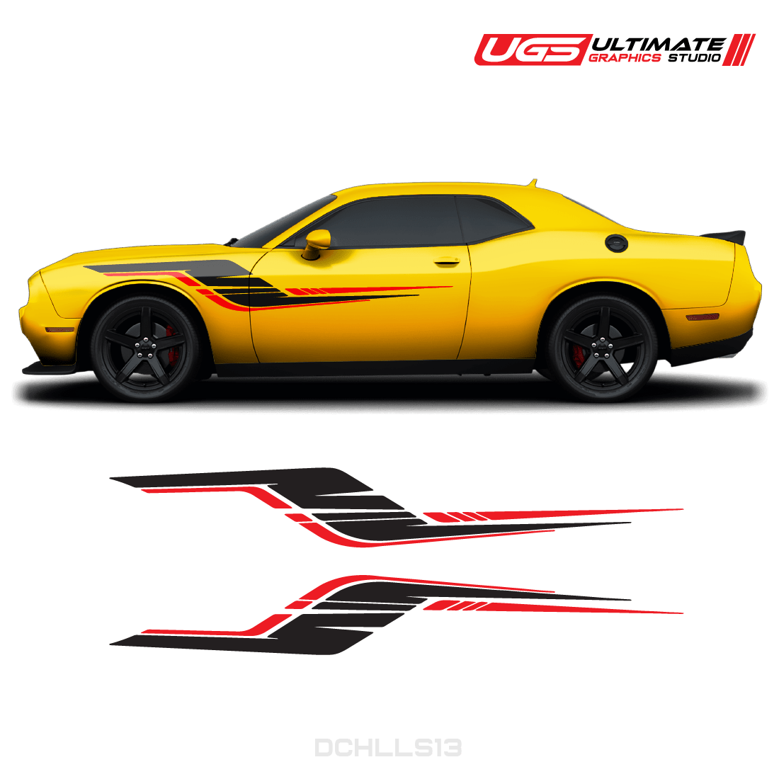 Dodge Challenger Side Graphics 2 Colors - Speedlogix