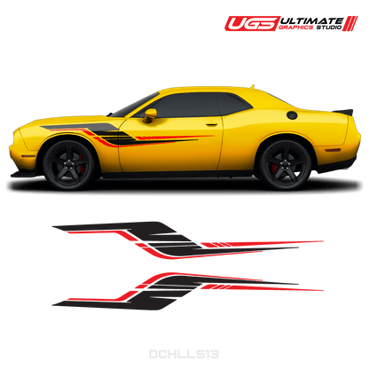 Dodge Challenger Side Graphics 2 Colors - Speedlogix