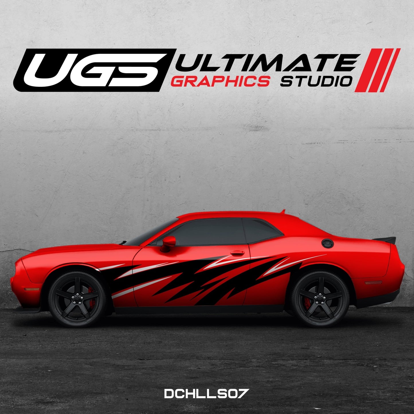 Dodge Challenger Side Graphics 2 Colors - Speedlogix