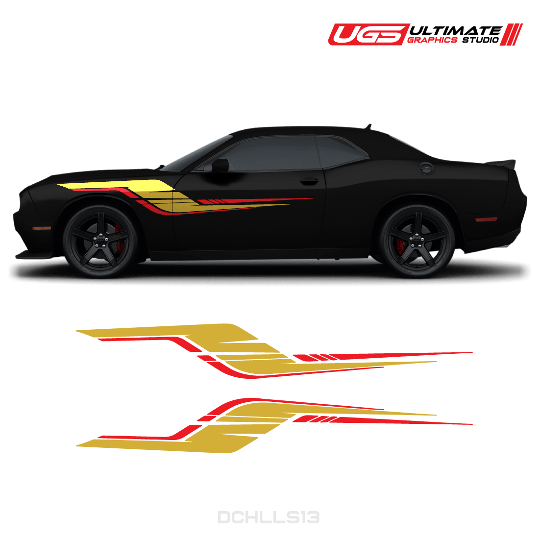 Dodge Challenger Side Graphics 2 Colors - Speedlogix