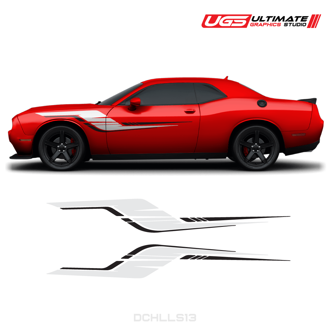 Dodge Challenger Side Graphics 2 Colors - Speedlogix