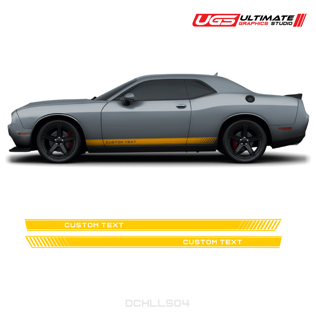 Dodge Challenger Side Skirt Graphics Custom Text - Speedlogix