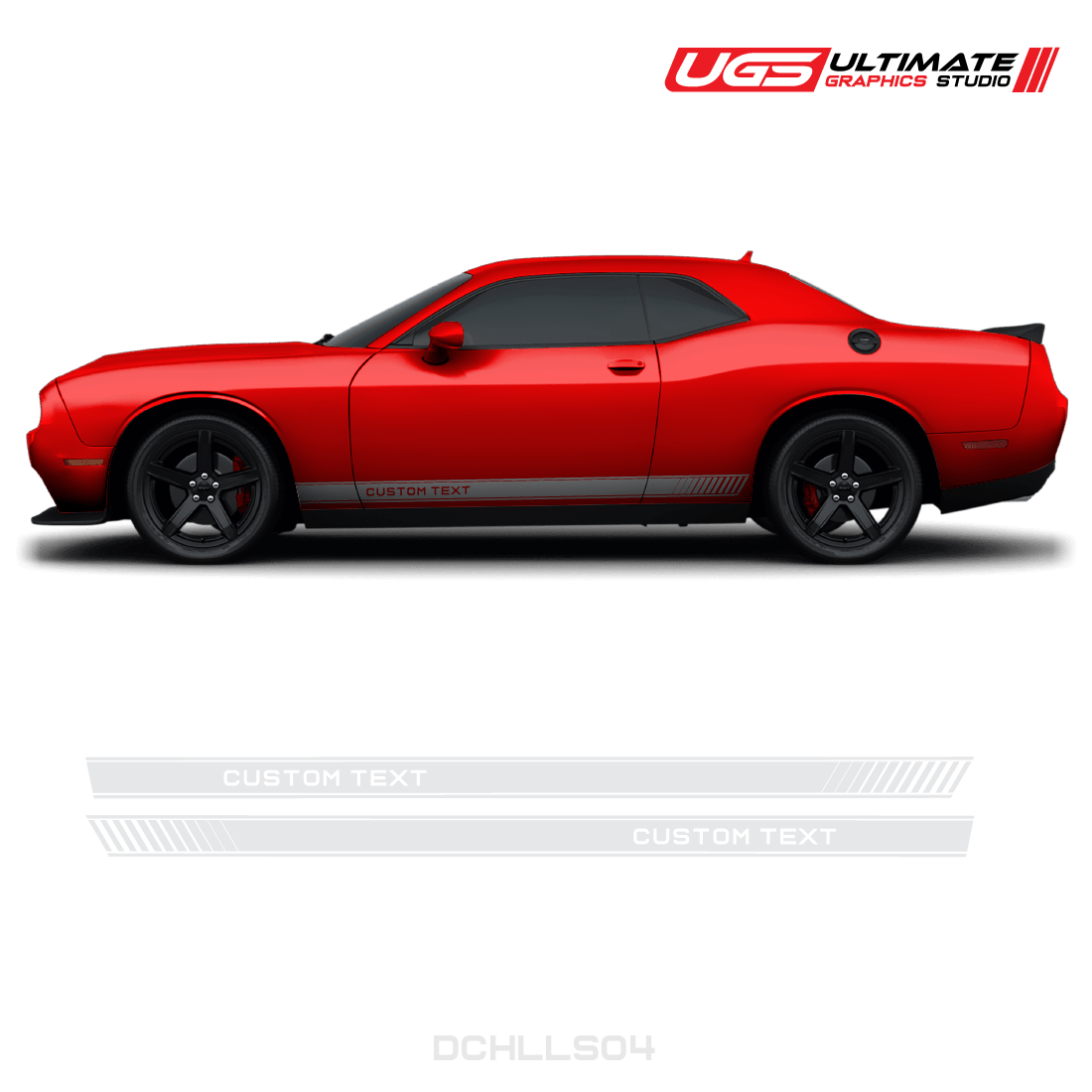Dodge Challenger Side Skirt Graphics Custom Text - Speedlogix