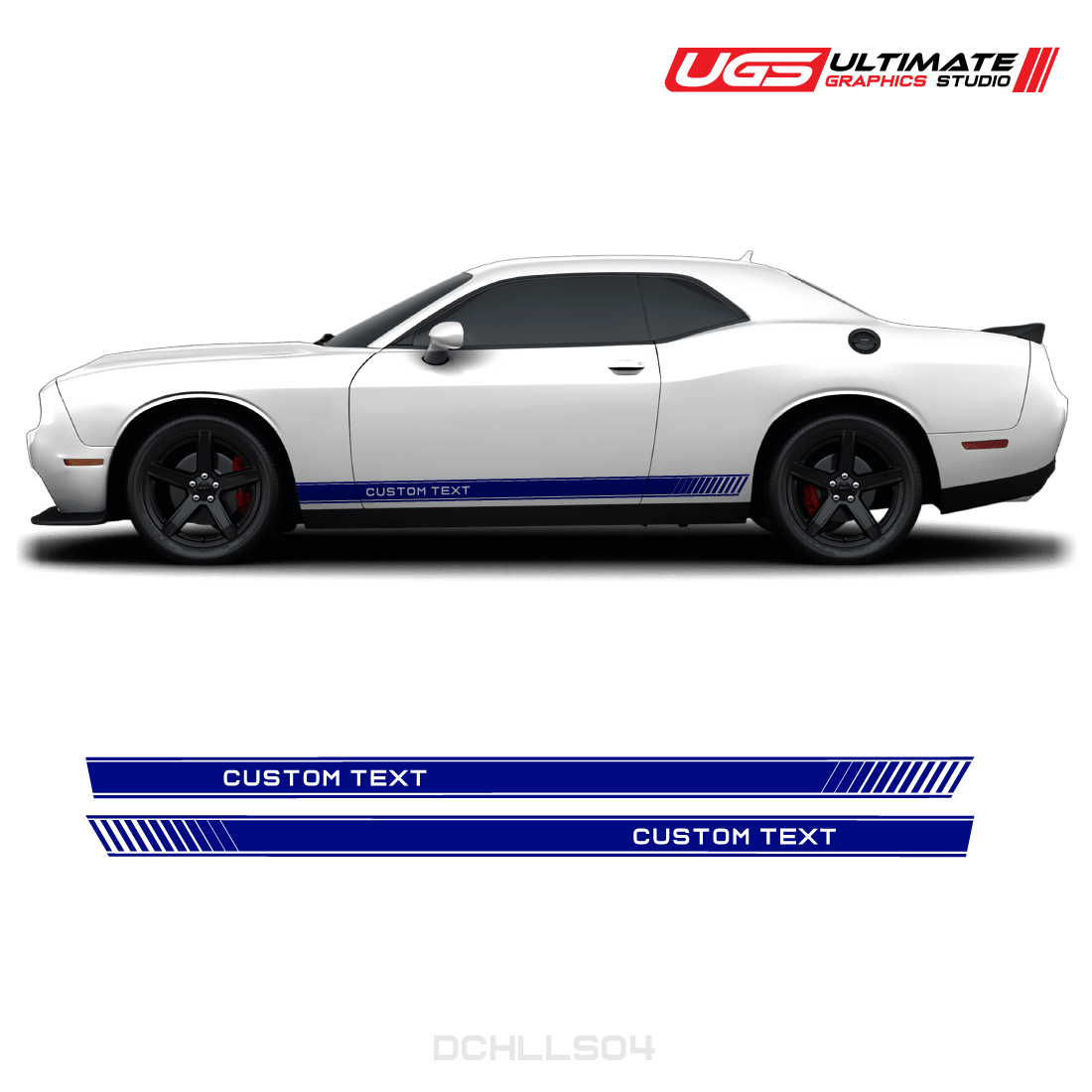 Dodge Challenger Side Skirt Graphics Custom Text - Speedlogix