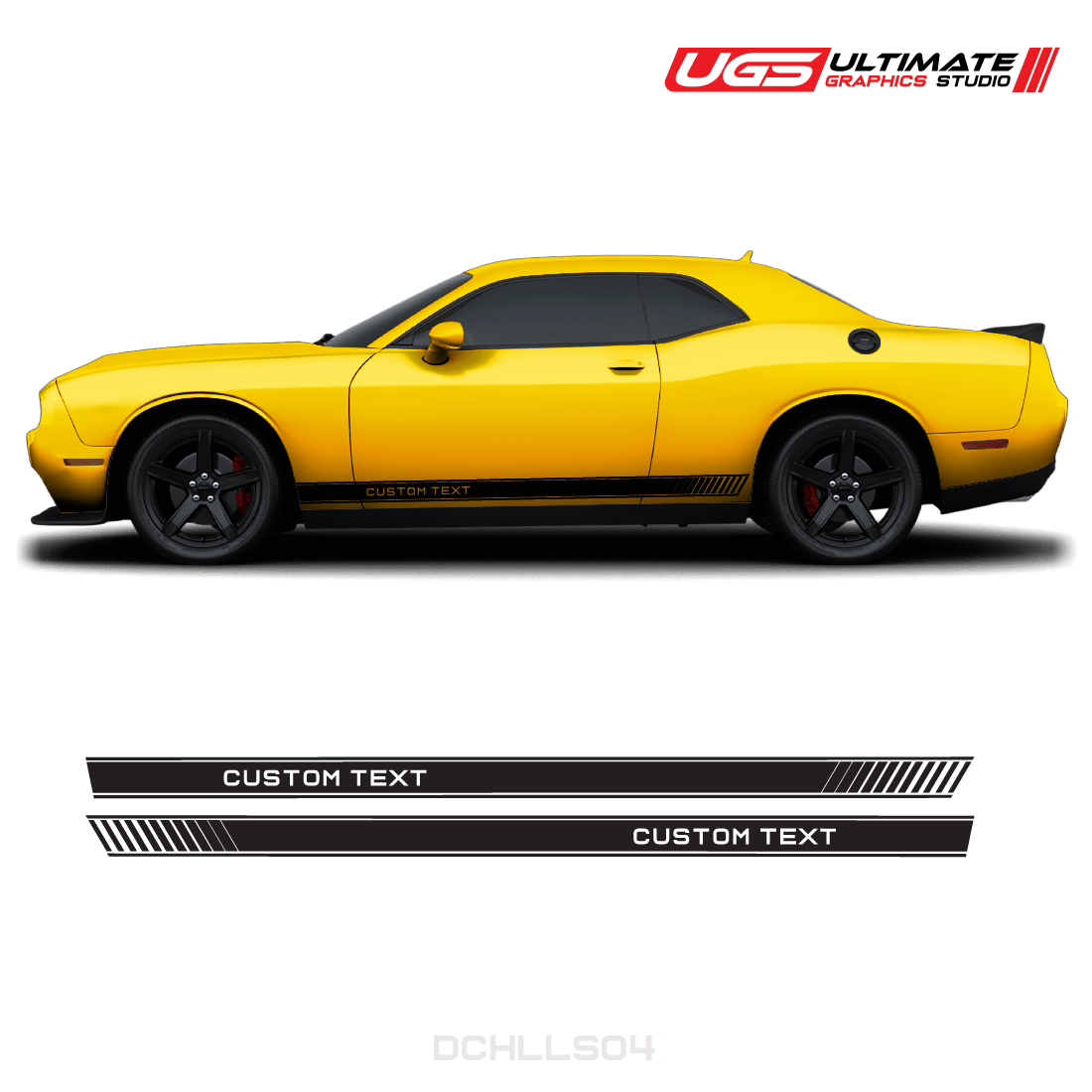 Dodge Challenger Side Skirt Graphics Custom Text - Speedlogix