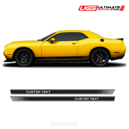 Dodge Challenger Side Skirt Graphics Custom Text - Speedlogix
