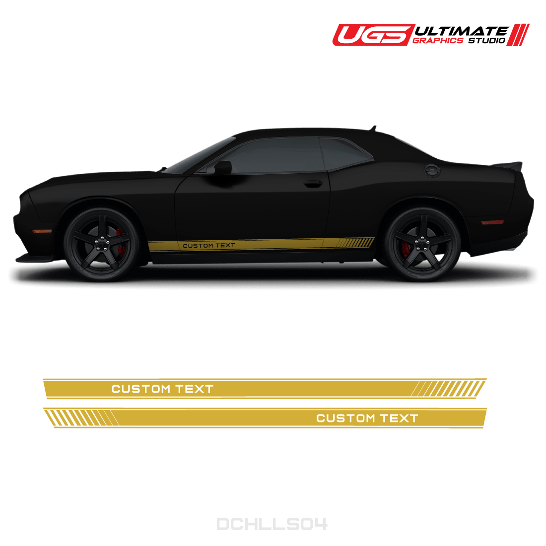 Dodge Challenger Side Skirt Graphics Custom Text - Speedlogix