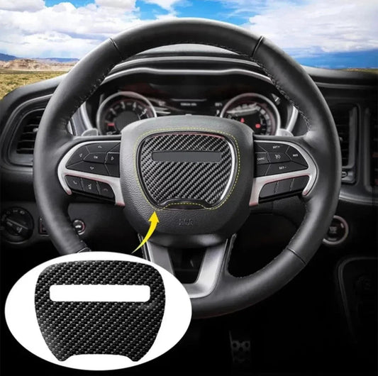 Dodge Challenger/Charger/Durango 2015-2023 Carbon Fiber Steering Wheel Airbag Center Overlay