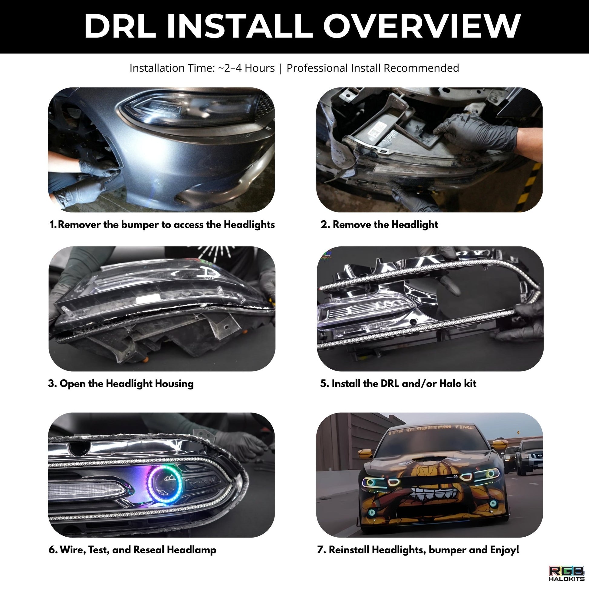 Dodge Charger Flow Series DRL Boards (2015 - 2023) - Speedlogix
