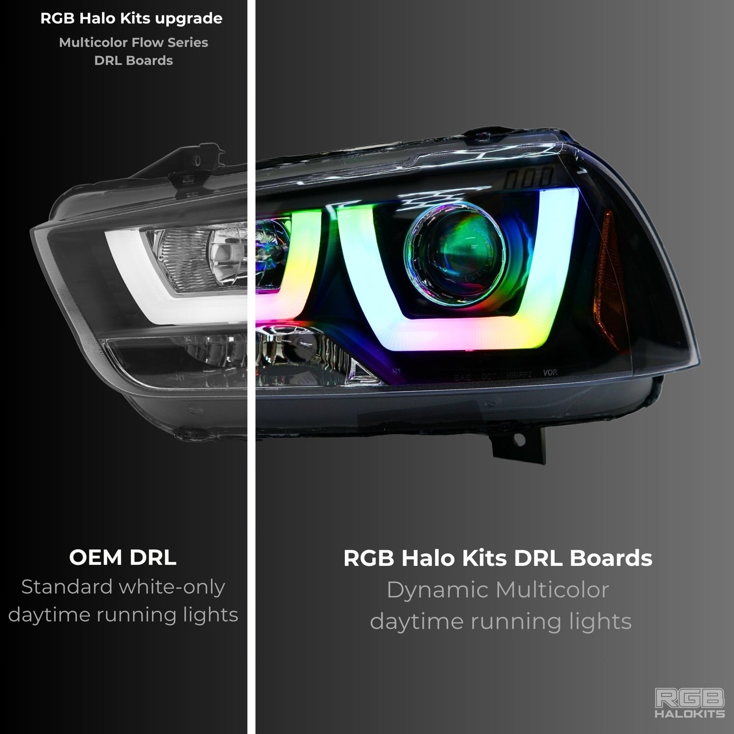 Dodge Charger Flow Series DRL Boards (for 2011 - 2014 Spec - D Headlights) - Speedlogix