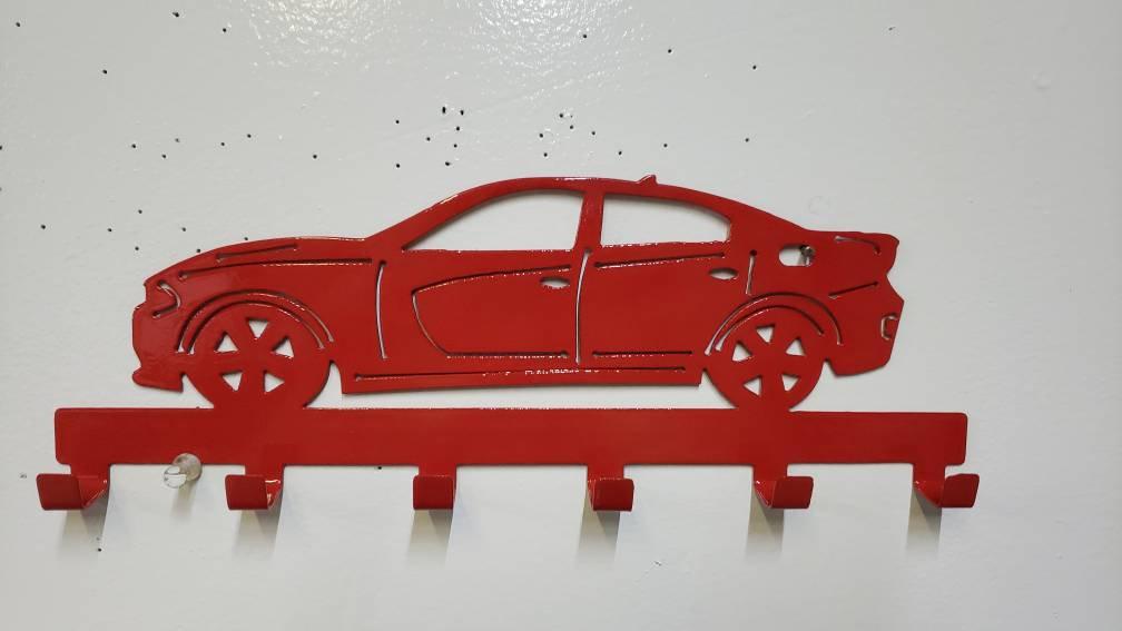 Dodge Charger Keychain Rack – Steel Wall Mounted Muscle Car Organizer - Speedlogix