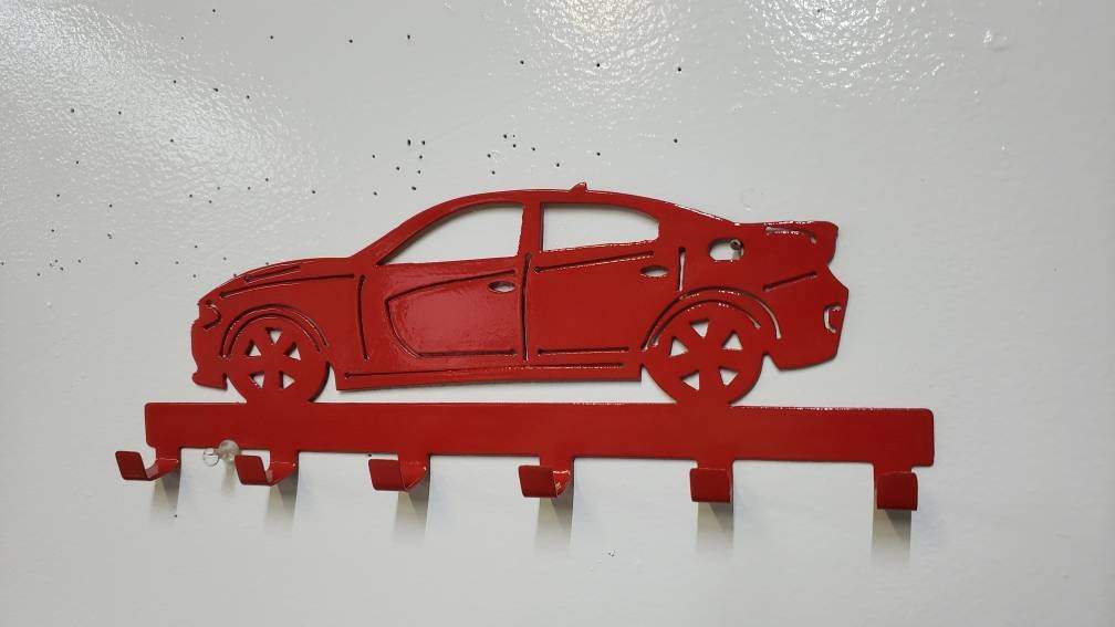 Dodge Charger Keychain Rack – Steel Wall Mounted Muscle Car Organizer - Speedlogix