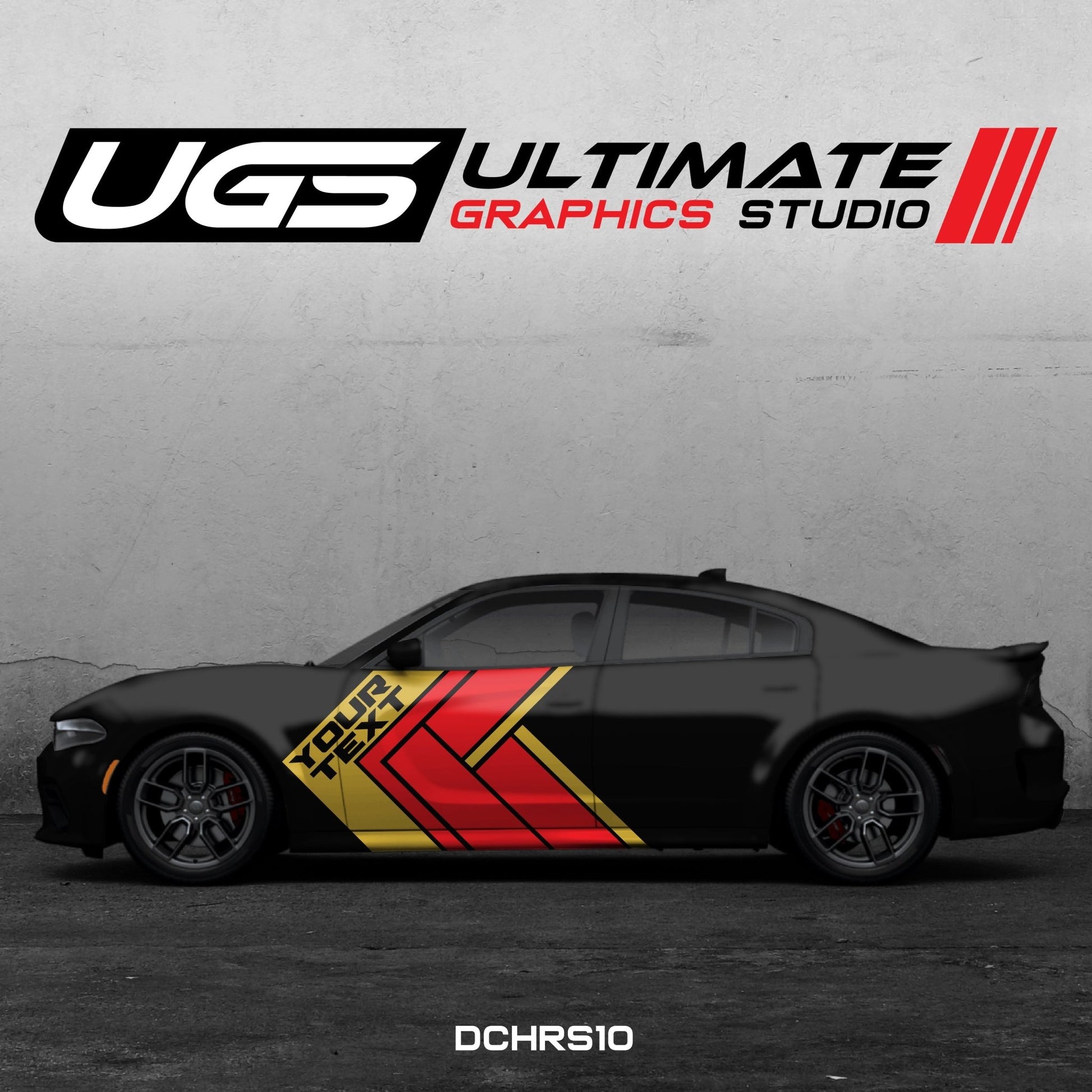 Dodge Charger Side Graphics 2 Color Custom Text - Speedlogix