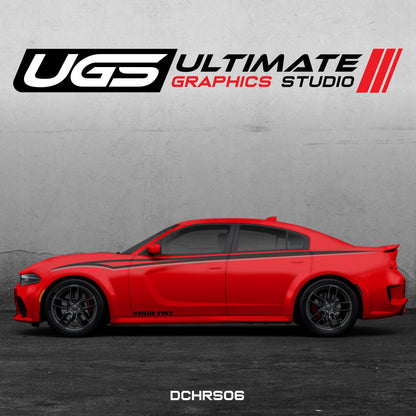 Dodge Charger Side Graphics 2 Color Custom Text - Speedlogix