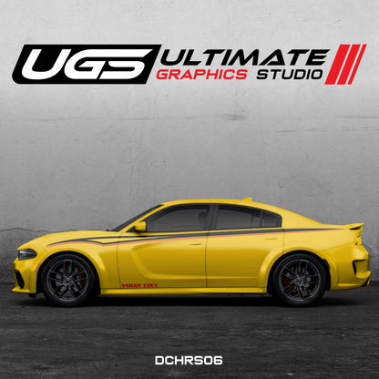 Dodge Charger Side Graphics 2 Color Custom Text - Speedlogix