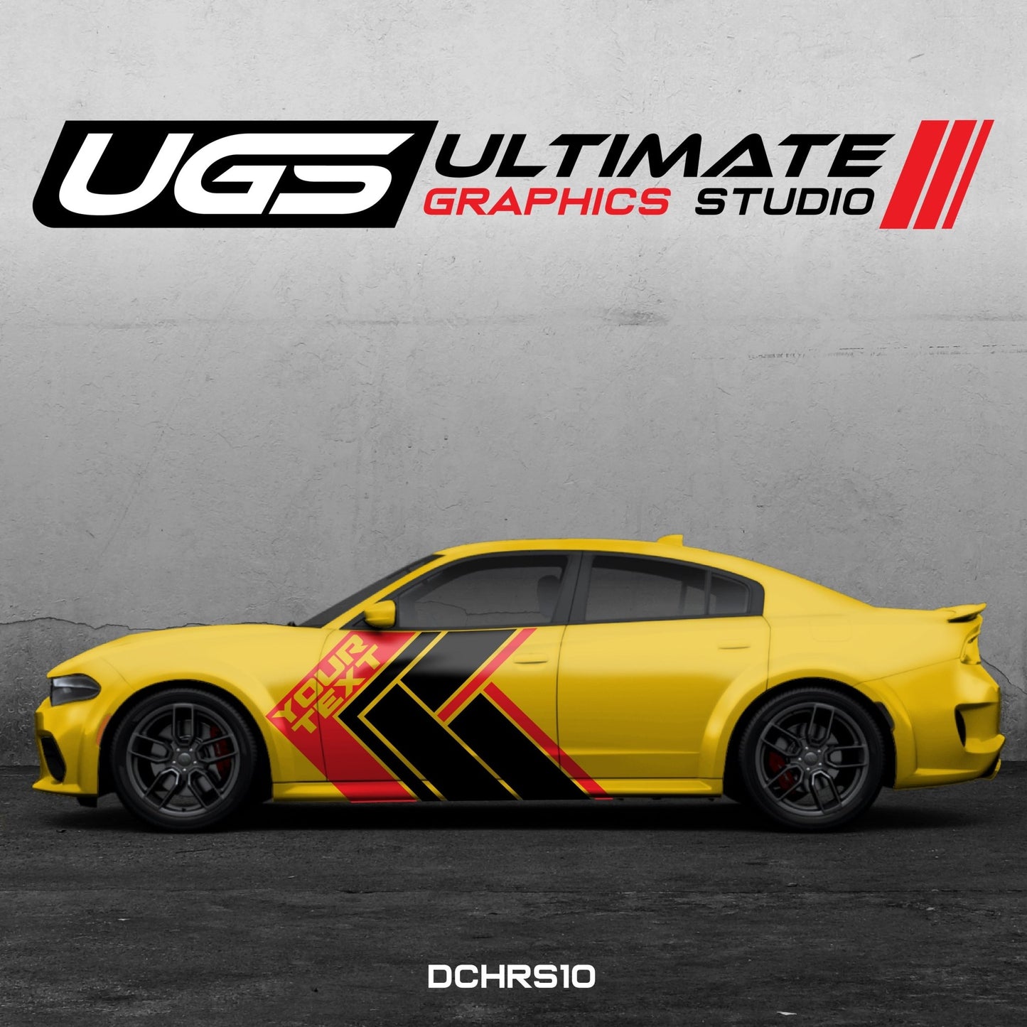 Dodge Charger Side Graphics 2 Color Custom Text - Speedlogix