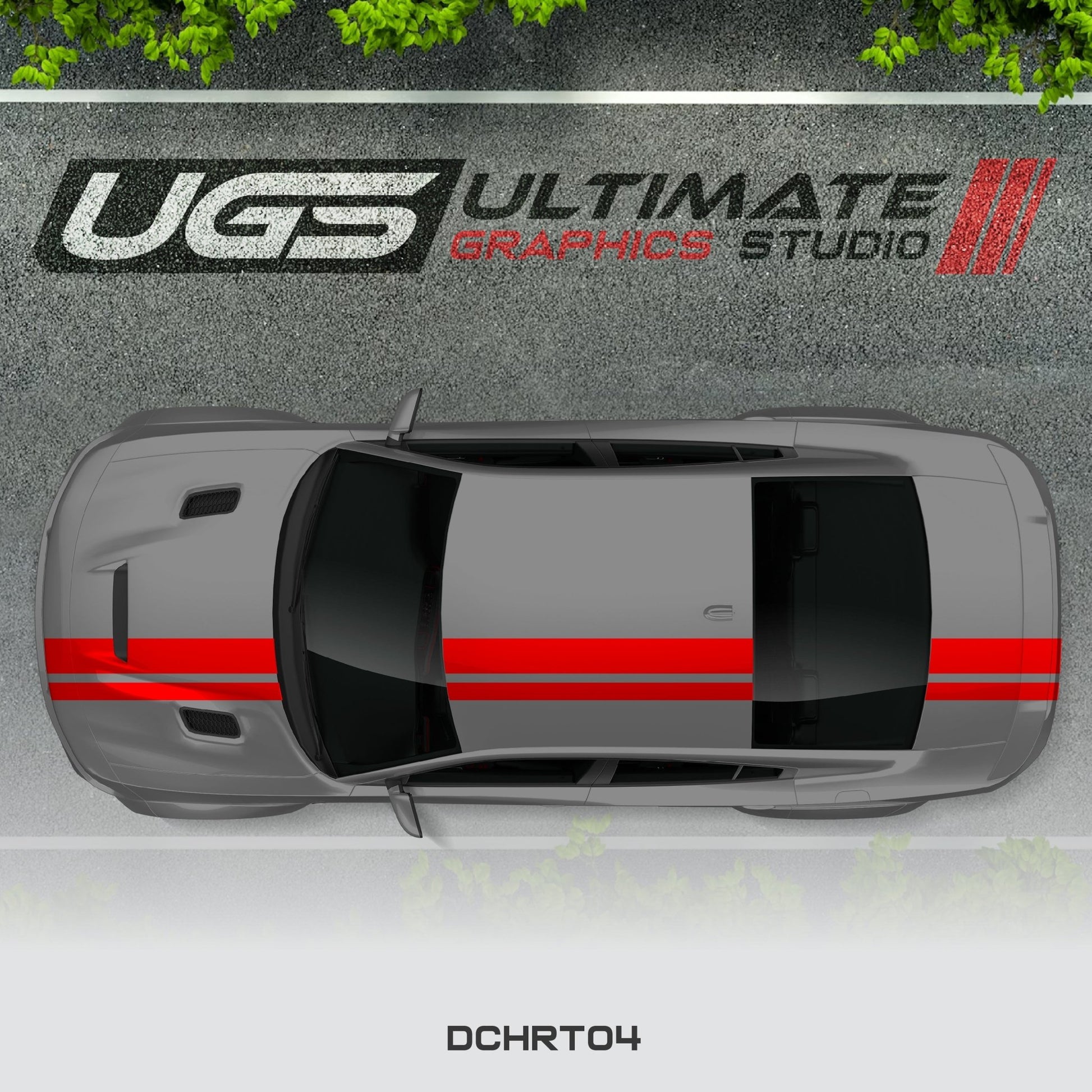 Dodge Charger Top 2 Stripes Graphics - Speedlogix