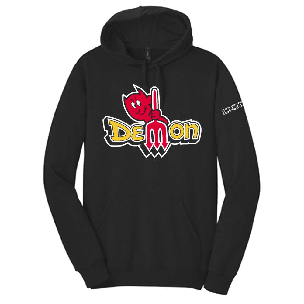 Dodge Demon Vintage Logo Hoodie Sweatshirt - Black - Speedlogix