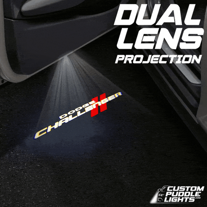 Dodge Challenger 3rd Gen Dynamic Dual Lens Premium Door Puddle Lights Multiple Designs 2008-2023