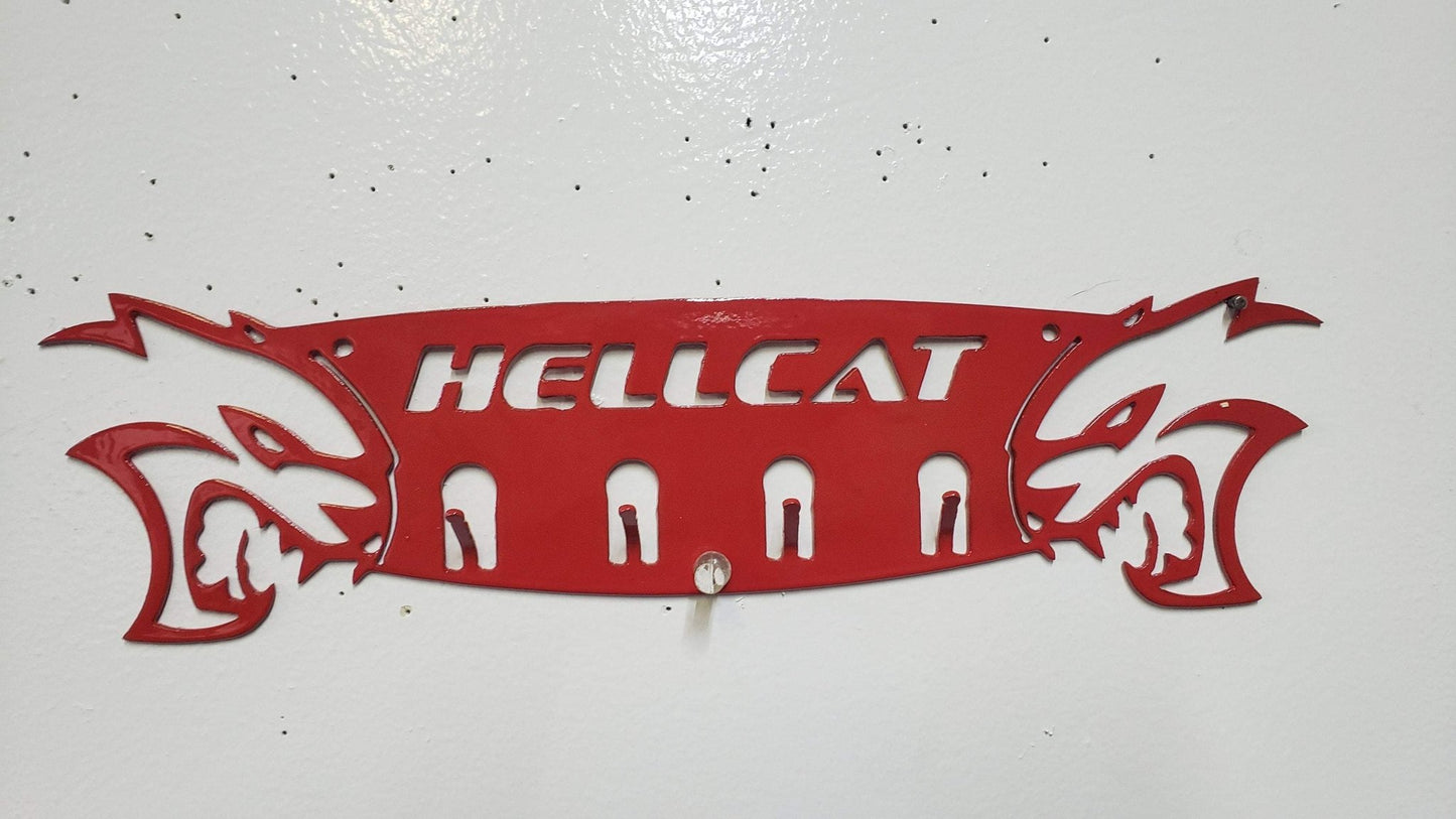 Dodge Hellcat Keychain Rack – Steel Wall Mounted Muscle Car Organizer - Speedlogix