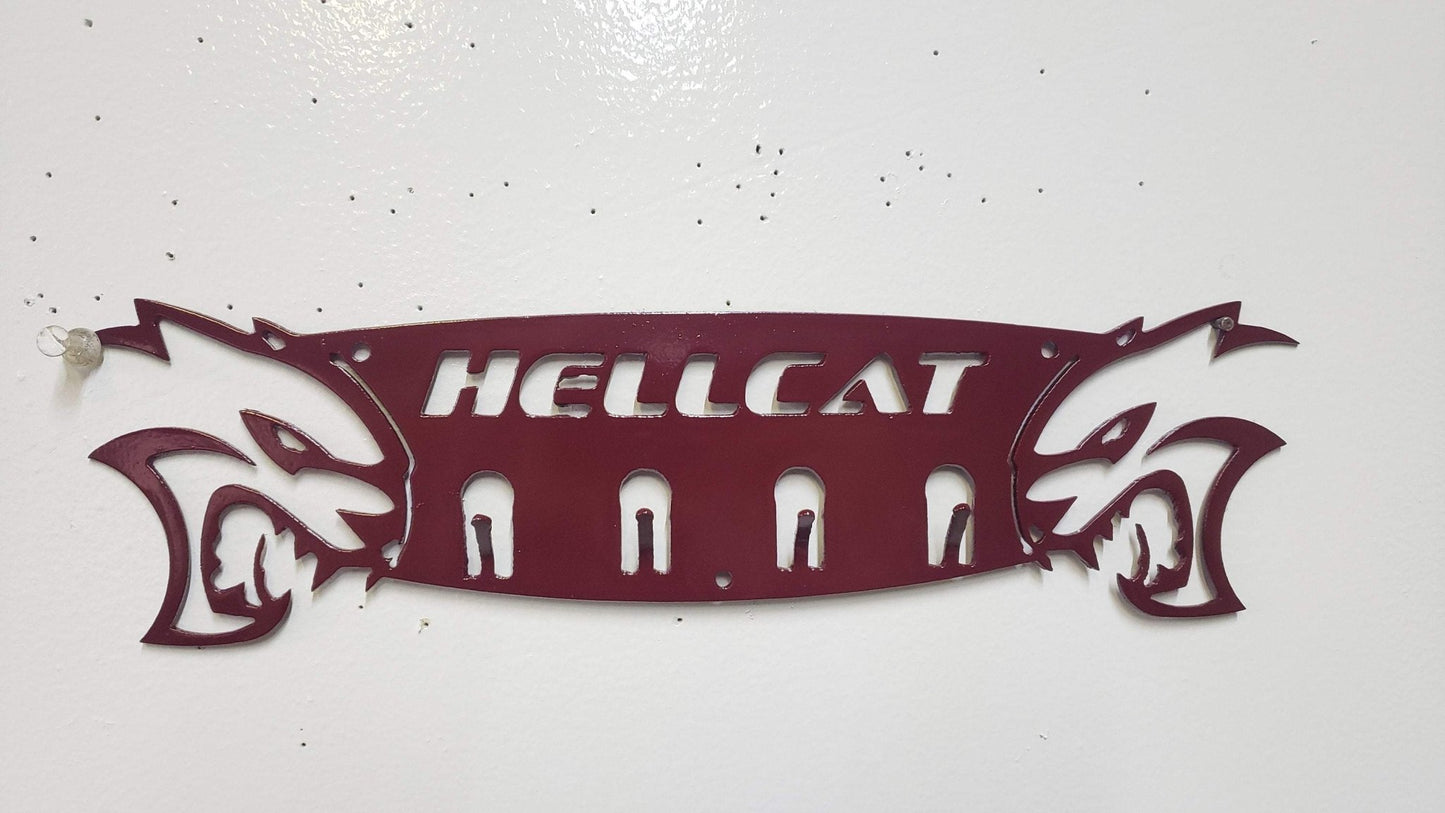 Dodge Hellcat Keychain Rack – Steel Wall Mounted Muscle Car Organizer - Speedlogix