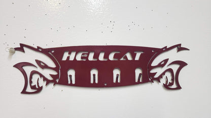 Dodge Hellcat Keychain Rack – Steel Wall Mounted Muscle Car Organizer - Speedlogix