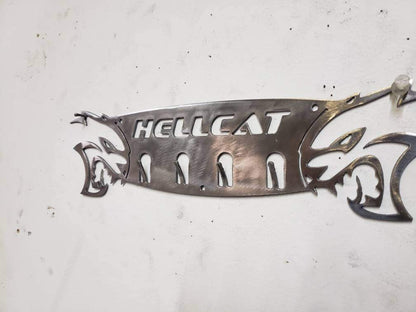 Dodge Hellcat Keychain Rack – Steel Wall Mounted Muscle Car Organizer - Speedlogix