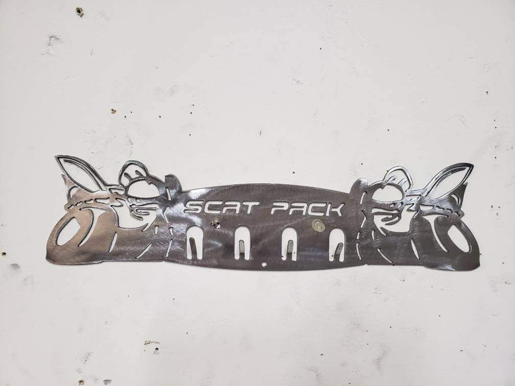 Dodge SRT Scat Pack Keychain Rack – Steel Wall Mounted Muscle Car Organizer - Speedlogix