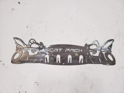 Dodge SRT Scat Pack Keychain Rack – Steel Wall Mounted Muscle Car Organizer - Speedlogix
