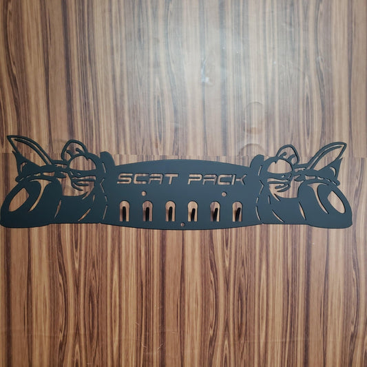 Dodge SRT Scat Pack Keychain Rack – Steel Wall Mounted Muscle Car Organizer - Speedlogix