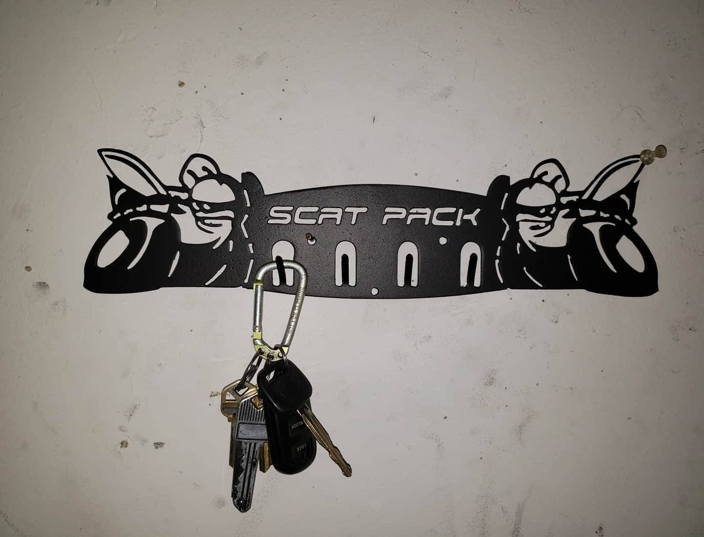 Dodge SRT Scat Pack Keychain Rack – Steel Wall Mounted Muscle Car Organizer - Speedlogix