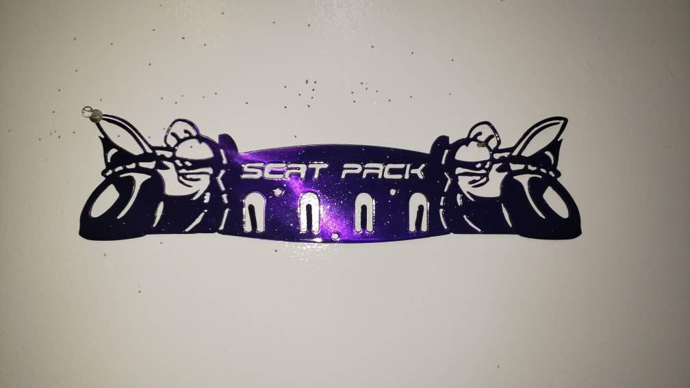 Dodge SRT Scat Pack Keychain Rack – Steel Wall Mounted Muscle Car Organizer - Speedlogix