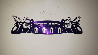 Dodge SRT Scat Pack Keychain Rack – Steel Wall Mounted Muscle Car Organizer - Speedlogix