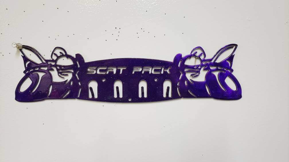 Dodge SRT Scat Pack Keychain Rack – Steel Wall Mounted Muscle Car Organizer - Speedlogix