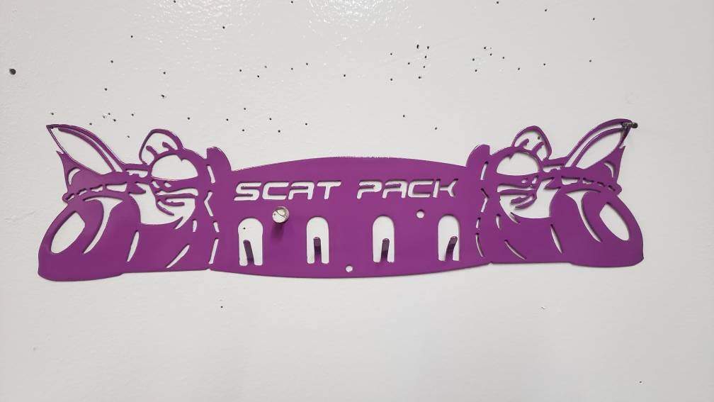 Dodge SRT Scat Pack Keychain Rack – Steel Wall Mounted Muscle Car Organizer - Speedlogix