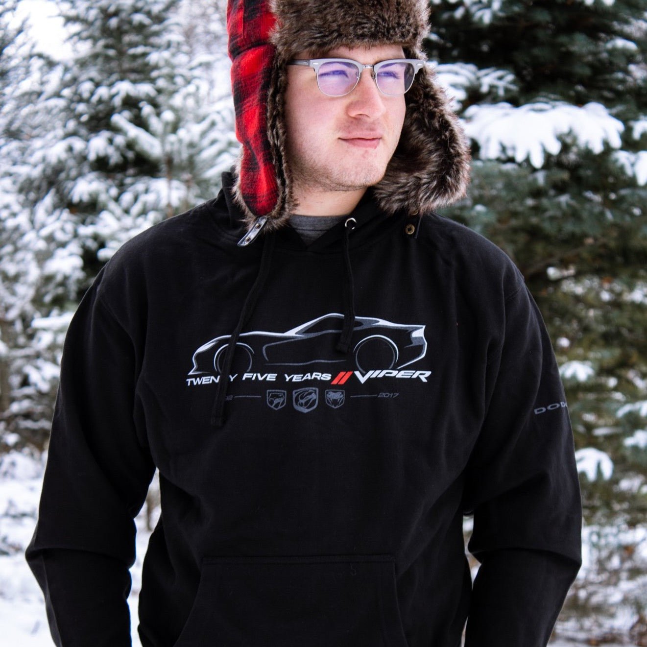 Dodge Viper 25 Years Hoodie Sweatshirt Black - Speedlogix