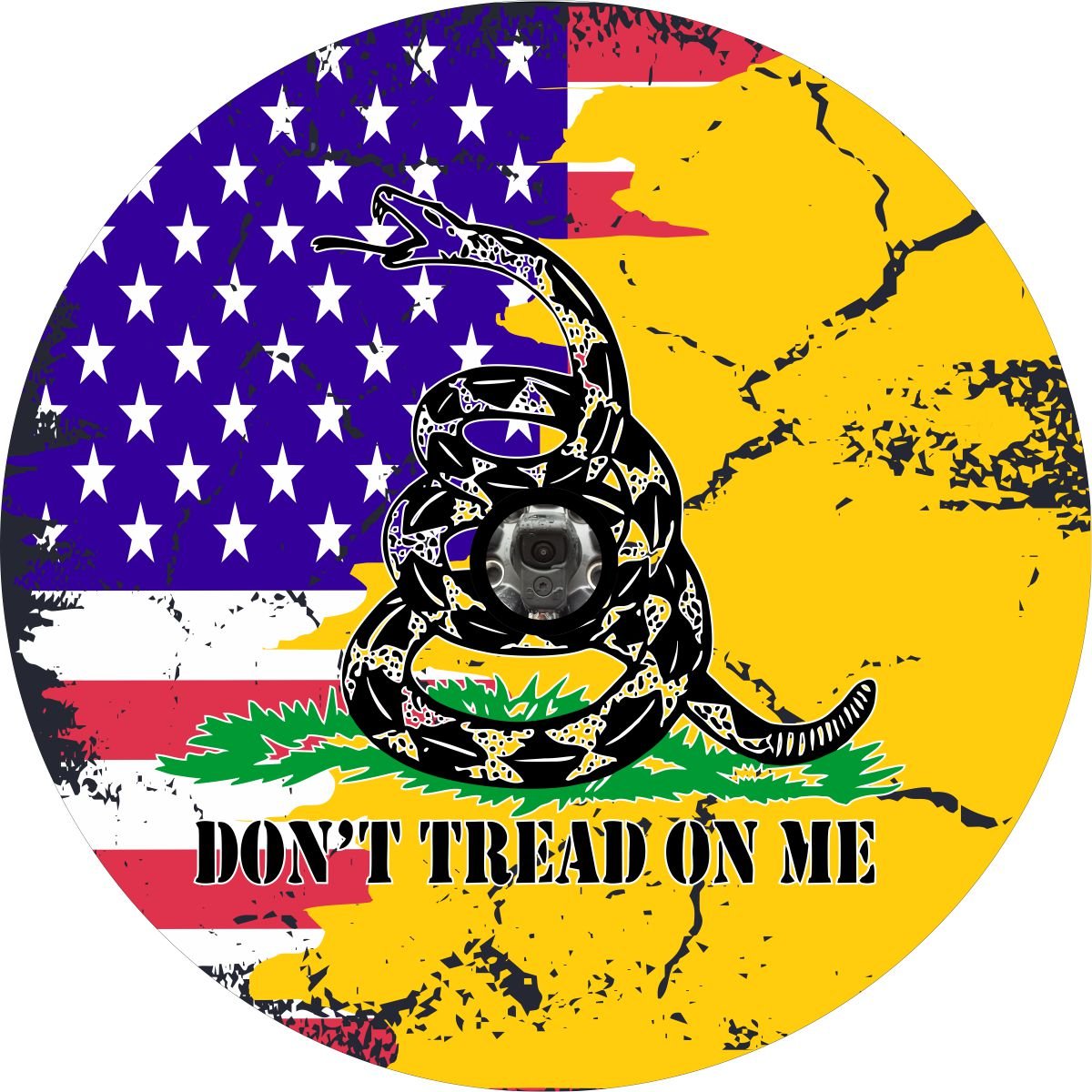 Don't Tread on Me Flag with the American Flag Bronco Spare Tire Cover - Speedlogix